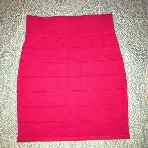 Electric pink banded mini skirt